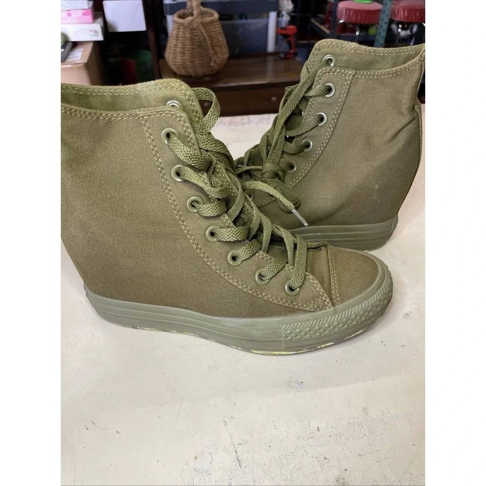 army green high top converse women's READ